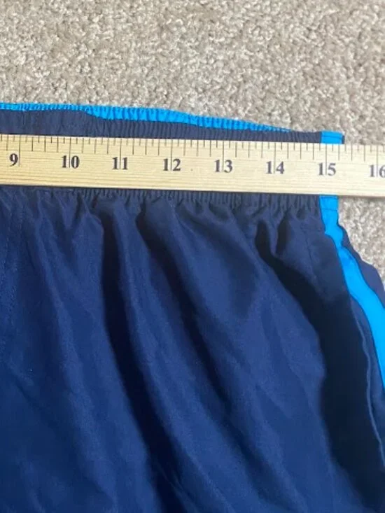 Nike Swim Trunks Men's Large Shorts Rush Blue Geometric Volley Mesh Liner Lined - Picture 4 of 10